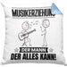 Musikerziehung Kissen mit Füllung 40x40 Geschenk für Musikerziehung Der Mann Der Alles Kann Geschenkidee zum Geburtstag (Grau) Blau Trendation