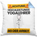 Yogalehrer Kissen mit Füllung 40x40 Geschenk Lustiger Spruch Geschenkidee für Yogalehrer Achtung Hochleistungs Yogalehrer Bei Der Arbeit (Grau) Blau Trendation