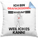Grafikdesigner Geschenk Kissen mit Füllung 40x40 Lustiger Spruch Ich Bin Grafikdesigner Warum Weil Ich Es Kann Geschenkidee Bester Grafikdesigner Geburtstag (Grau) Blau Trendation