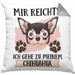 Chihuahua Besitzer Kissen mit Füllung 40x40 Geschenk Lustiger Spruch Geschenkidee Mir Reichts Ich Geh Zu Meinem Chihuahua (Grau) Grau Trendation