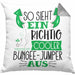 So Sieht Ein Richtig Cooler Bungee-Jumper Aus Geschenk Kissen mit Füllung 40x40 Lustiger Spruch Geschenkidee (Grau) Grau Trendation