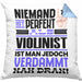Violinist Geschenk Kissen mit Füllung 40x40 Lustige Geschenkidee für Violinist Geburtstag Niemand Ist Perfekt Aber Als Violinist Ist Man Nah Dran (Grau) Blau Trendation