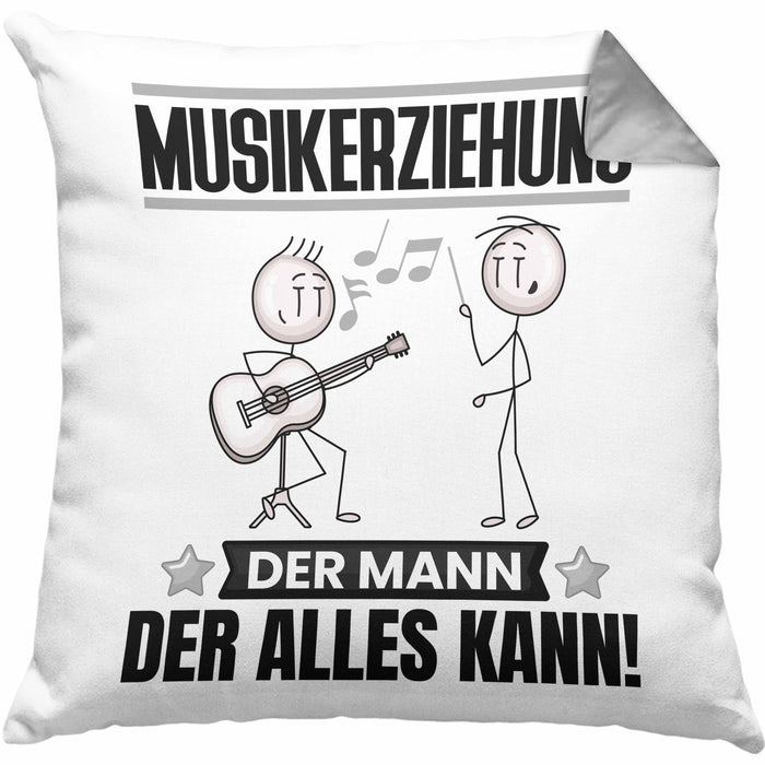 Musikerziehung Kissen mit Füllung 40x40 Geschenk für Musikerziehung Der Mann Der Alles Kann Geschenkidee zum Geburtstag (Grau) Grau Trendation