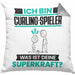 Curling-Spieler Kissen mit Füllung 40x40 Geschenk für Curling-Spieler Geburtstag Lustiger Spruch Was Ist Deine Superkraft (Grau) Grau Trendation