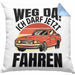 Führerschein Bestanden Geschenk Kissen mit Füllung 40x40 Führerscheinprüfung Bestanden Geschenkidee Weg Da Ich Darf Jetzt Fahren (Grau) Blau Trendation