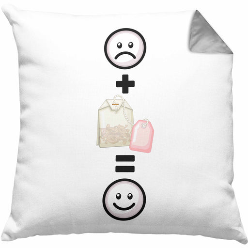 Tee Kissen mit Füllung 40x40 Geschenk für Tee-Liebhaber TeeKissen mit Füllung 40x40 Lustige Geschenkidee :( + Teebeutel = :) Geburtstag (Grau) Grau Trendation