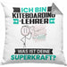 Kiteboarding-Lehrer Kissen mit Füllung 40x40 Geschenk für Kiteboarding-Lehrer Geburtstag Lustiger Spruch Was Ist Deine Superkraft (Grau) Grau Trendation