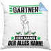 Gärtner Kissen mit Füllung 40x40 Geschenk für Gärtner Der Mann Der Alles Kann Geschenkidee zum Geburtstag (Grau) Blau Trendation