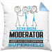 Moderator Geschenk Kissen mit Füllung 40x40 Ich Bin Moderator Aber Sag Doch Einfach Superheld Lustige Geschenkdiee für Moderator (Grau) Blau Trendation