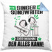 Singer-Songwriter Kissen mit Füllung 40x40 Geschenk für Singer-Songwriter Der Mann Der Alles Kann Geschenkidee zum Geburtstag (Grau) Blau Trendation
