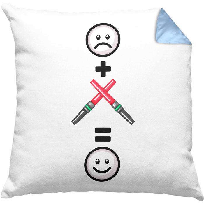Fluglotse Kissen mit Füllung 40x40 Geschenk für Fluglotsen Lustige Geschenkidee :( + Fluglotse = :) Geburtstag (Grau) Blau Trendation