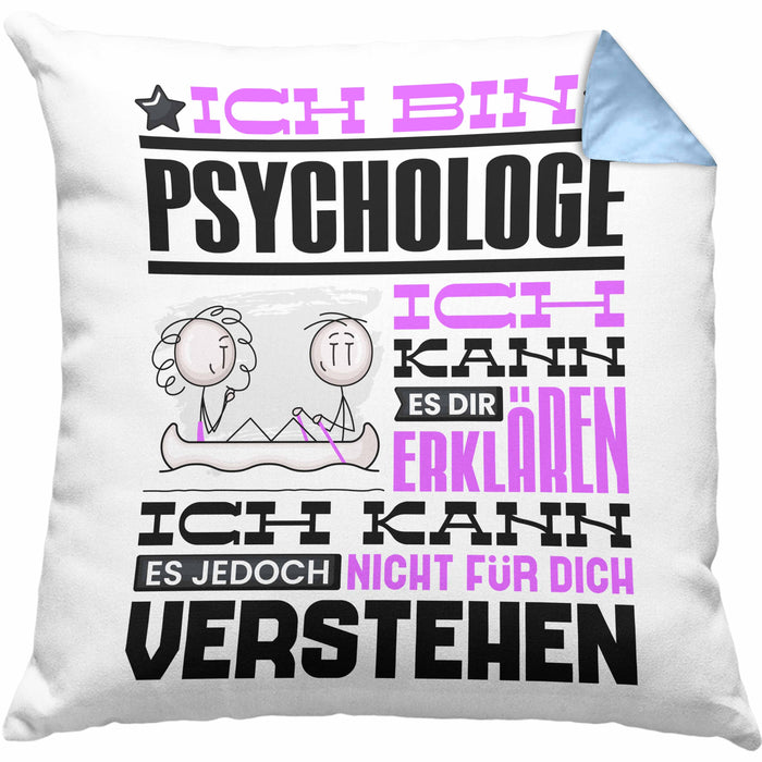 Kanufahrer Geschenk Kaffee-Kissen mit Füllung 40x40 Geschenkidee für Kanufahrer Ich Bin Kanufahrer Ich Kann Es Dir Erklären Jedoch Nicht Für Dich Verstehen Spruch Lustig (Grau) Blau Trendation