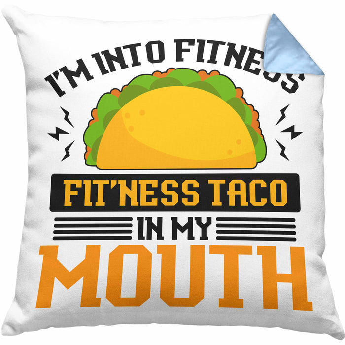 Taco Kissen mit Füllung 40x40 Taco-Liebhaber Geschenkidee für Taco-Fans (Grau) Blau Trendation