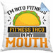 Taco Kissen mit Füllung 40x40 Taco-Liebhaber Geschenkidee für Taco-Fans (Grau) Blau Trendation
