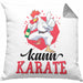 Huhn Kissen mit Füllung 40x40 Geschenk Huhn Kann Karate Geschenkidee Humor (Grau) Grau Trendation
