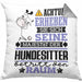 Hundesitter Geschenk Kissen mit Füllung 40x40 Lustiger Spruch Erheben Sie Sich Der Hundesitter Betritt den Raum (Grau) Grau Trendation