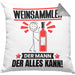 Weinsammler Kissen mit Füllung 40x40 Geschenk für Weinsammler Der Mann Der Alles Kann Geschenkidee zum Geburtstag (Grau) Grau Trendation