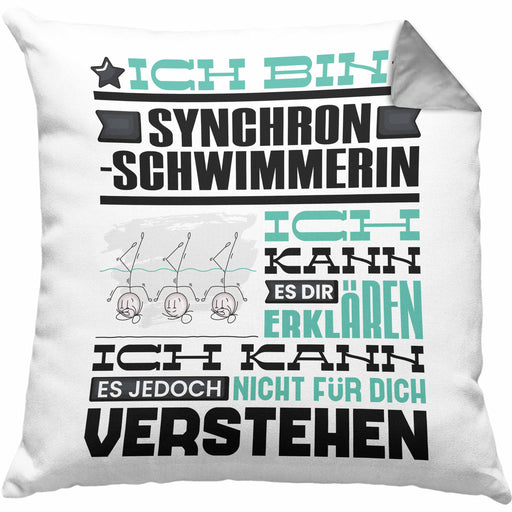Synchronschwimmerin Geschenk Kaffee-Kissen mit Füllung 40x40 Geschenkidee für Synchronschwimmerin Ich Bin Synchronschwimmerin Ich Kann Es Dir Erklären Jedoch Nicht Für Dich Verstehen Spruch Lustig (Grau) Grau Trendation