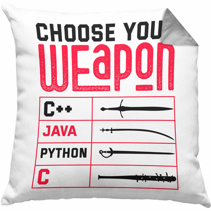 Prorgammierer Kissen mit Füllung 40x40 Geschenk Programmiersprachen Nerd Geschenkdiee Informatiker Spruch (Grau) Grau Trendation