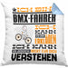 BMX-Fahrer Geschenk Kaffee-Kissen mit Füllung 40x40 Geschenkidee für BMX-Fahrer Ich Bin BMX-Fahrer Ich Kann Es Dir Erklären Jedoch Nicht Für Dich Verstehen Spruch Lustig (Grau) Blau Trendation