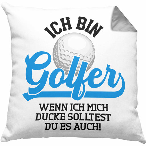 Golf Geschenke Für Männer Frauen Kinder Lustig Kissen mit Füllung 40x40 mit Spruch Golfspieler Kissen mit Füllung 40x40 Damen Witzig (Grau) Grau Trendation