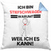 Stiefschwager Geschenk Kissen mit Füllung 40x40 Lustiger Spruch Ich Bin Stiefschwager Warum Weil Ich Es Kann Geschenkidee Bester Stiefschwager Geburtstag (Grau) Blau Trendation
