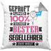 Segellehrer Geschenk Lustiger Spruch für Segellehrer Geschenkidee Bester Segellehrer Der WeltKissen mit Füllung 40x40 (Grau) Grau Trendation