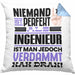 Ingenieur Geschenk Kissen mit Füllung 40x40 Lustige Geschenkidee für Ingenieur Geburtstag Niemand Ist Perfekt Aber Als Ingenieur Ist Man Nah Dran (Grau) Blau Trendation