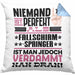 Fallschirmspringer Geschenk Kissen mit Füllung 40x40 Lustige Geschenkidee für Fallschirmspringer Geburtstag Niemand Ist Perfekt Aber Als Fallschirmspringer Ist Man Nah Dran (Grau) Blau Trendation