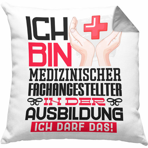 Medizinischer Fachangestellter Ausbildung Kissen mit Füllung 40x40 Geschenk Ich Bin Medizinischer Fachangestellter In Der Ausbildung Ich Darf Das Geschenkidee Spruch (Grau) Grau Trendation