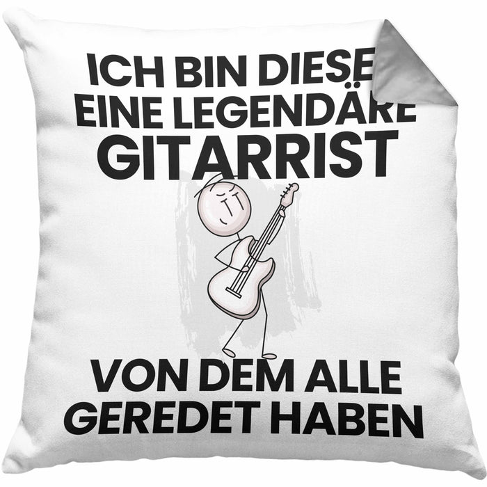 Gitarrist Geschenk Kissen mit Füllung 40x40 Lustige Geschenkidee Geburtstag für Gitarrist Ich Bin Dieser Legendäre Gitarrist Von Dem Alle Geredet Haben (Grau) Grau Trendation