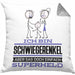Schwiegerenkel Geschenk Kissen mit Füllung 40x40 Ich Bin Schwiegerenkel Aber Sag Doch Einfach Superheld Lustige Geschenkdiee für Schwiegerenkel (Grau) Grau Trendation
