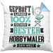 Hobbymaler Geschenk Lustiger Spruch für Hobbymaler Geschenkidee Bester Hobbymaler Der WeltKissen mit Füllung 40x40 (Grau) Blau Trendation