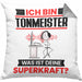 Tonmeister Kissen mit Füllung 40x40 Geschenk für Tonmeister Geburtstag Lustiger Spruch Was Ist Deine Superkraft (Grau) Grau Trendation