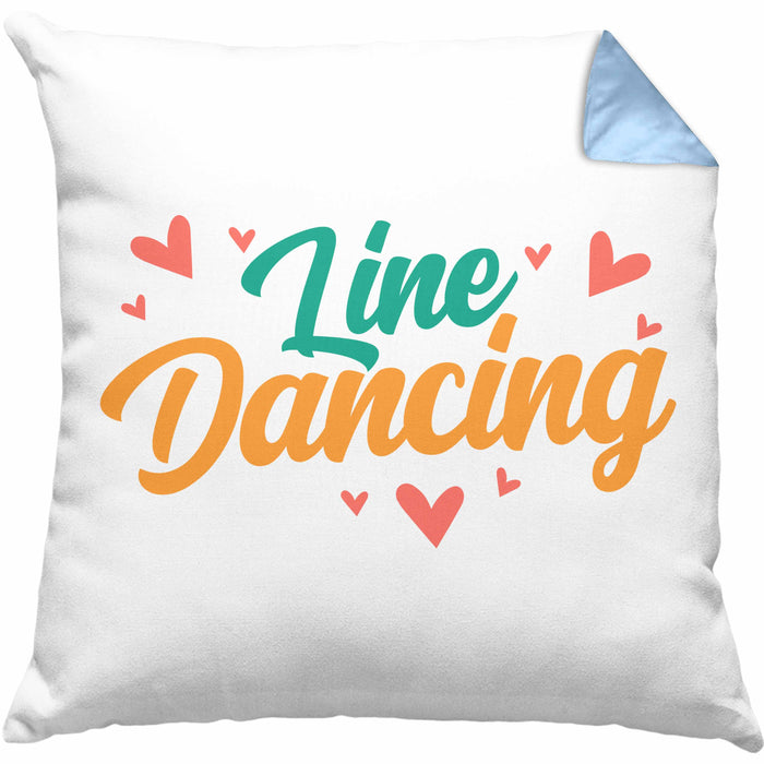 Lustige Line Dance Kissen mit Füllung 40x40 - Tolles Geschenk für Line Dance Enthusiasten "Line Dancing" (Grau) Blau Trendation