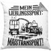 Lieblingssport Maistransport Kissen mit Füllung 40x40 Geschenk Landwirt Bauer Geschenkidee Landwirtschaft Häferl (Grau) Grau Trendation