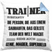 Trainer Kissen mit Füllung 40x40 Geschenk Bester Coach Geschenkidee Spruch (Grau) Blau Trendation