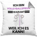 Volleyballspieler Geschenk Kissen mit Füllung 40x40 Lustiger Spruch Ich Bin Volleyballspieler Warum Weil Ich Es Kann Geschenkidee Bester Volleyballspieler Geburtstag (Grau) Grau Trendation