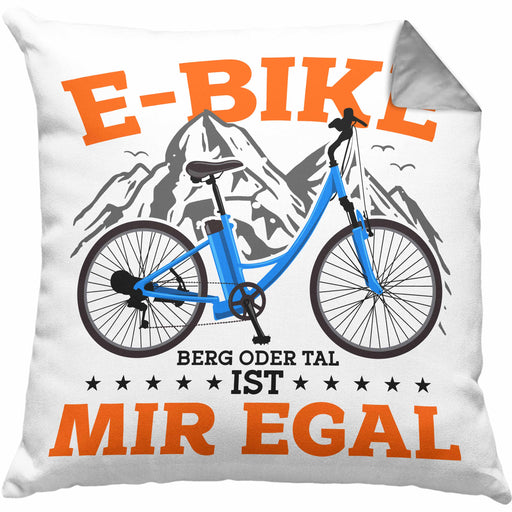Lustige Kissen mit Füllung 40x40 E-Bike Fans Geschenk E-Bike Sprüche Geschenkidee (Grau) Grau Trendation