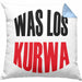 Lustige Kissen mit Füllung 40x40 Spruch "Was Los Kurwa" Polen Polnisches Geschenk (Grau) Blau Trendation