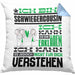 Schwiegercousin Geschenk Kaffee-Kissen mit Füllung 40x40 Geschenkidee für Schwiegercousin Ich Bin Schwiegercousin Ich Kann Es Dir Erklären Jedoch Nicht Für Dich Verstehen Spruch Lustig (Grau) Blau Trendation