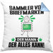 SammlervonBriefmarken Kissen mit Füllung 40x40 Geschenk für SammlervonBriefmarken Der Mann Der Alles Kann Geschenkidee zum Geburtstag (Grau) Blau Trendation