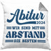 Abi 2024 Kissen mit Füllung 40x40 Geschenk Abi Bestanden Abitur Abschluss Geschenkidee (Grau) Grau Trendation