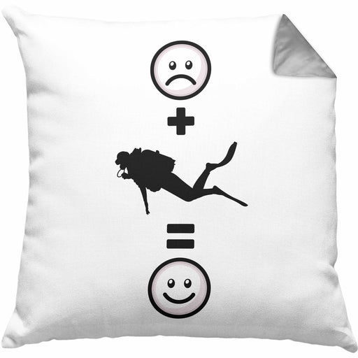 Tauchen Kissen mit Füllung 40x40 Geschenk für Taucher :( + Tauchen = :) Lustige Geschenkidee Geburtstag (Grau) Grau Trendation