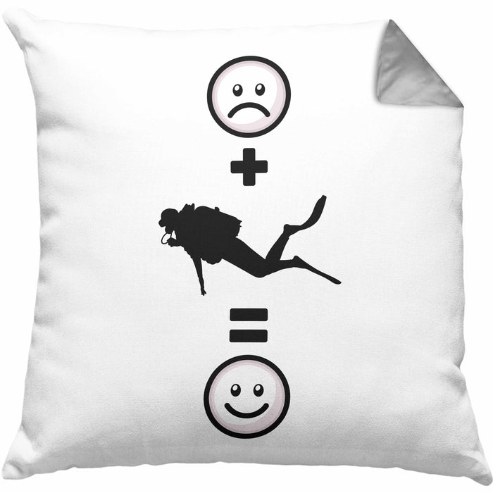 Tauchen Kissen mit Füllung 40x40 Geschenk für Taucher :( + Tauchen = :) Lustige Geschenkidee Geburtstag (Grau) Grau Trendation