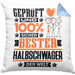 Halbschwager Geschenk Lustiger Spruch für Halbschwager Geschenkidee Bester Halbschwager Der WeltKissen mit Füllung 40x40 (Grau) Blau Trendation