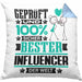 Influencer Geschenk Lustiger Spruch für Influencer Geschenkidee Bester Influencer Der WeltKissen mit Füllung 40x40 (Grau) Blau Trendation