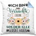Cousine Kissen mit Füllung 40x40 Geschenk Lustiger Spruch Geschenkidee Ich Bin Die Verrückte Cousine Von Der Alle Geredet Haben (Grau) Blau Trendation