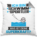 Schwimmsportler Kissen mit Füllung 40x40 Geschenk für Schwimmsportler Geburtstag Lustiger Spruch Was Ist Deine Superkraft (Grau) Grau Trendation