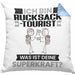 Rucksacktourist Kissen mit Füllung 40x40 Geschenk für Rucksacktourist Geburtstag Lustiger Spruch Was Ist Deine Superkraft (Grau) Blau Trendation